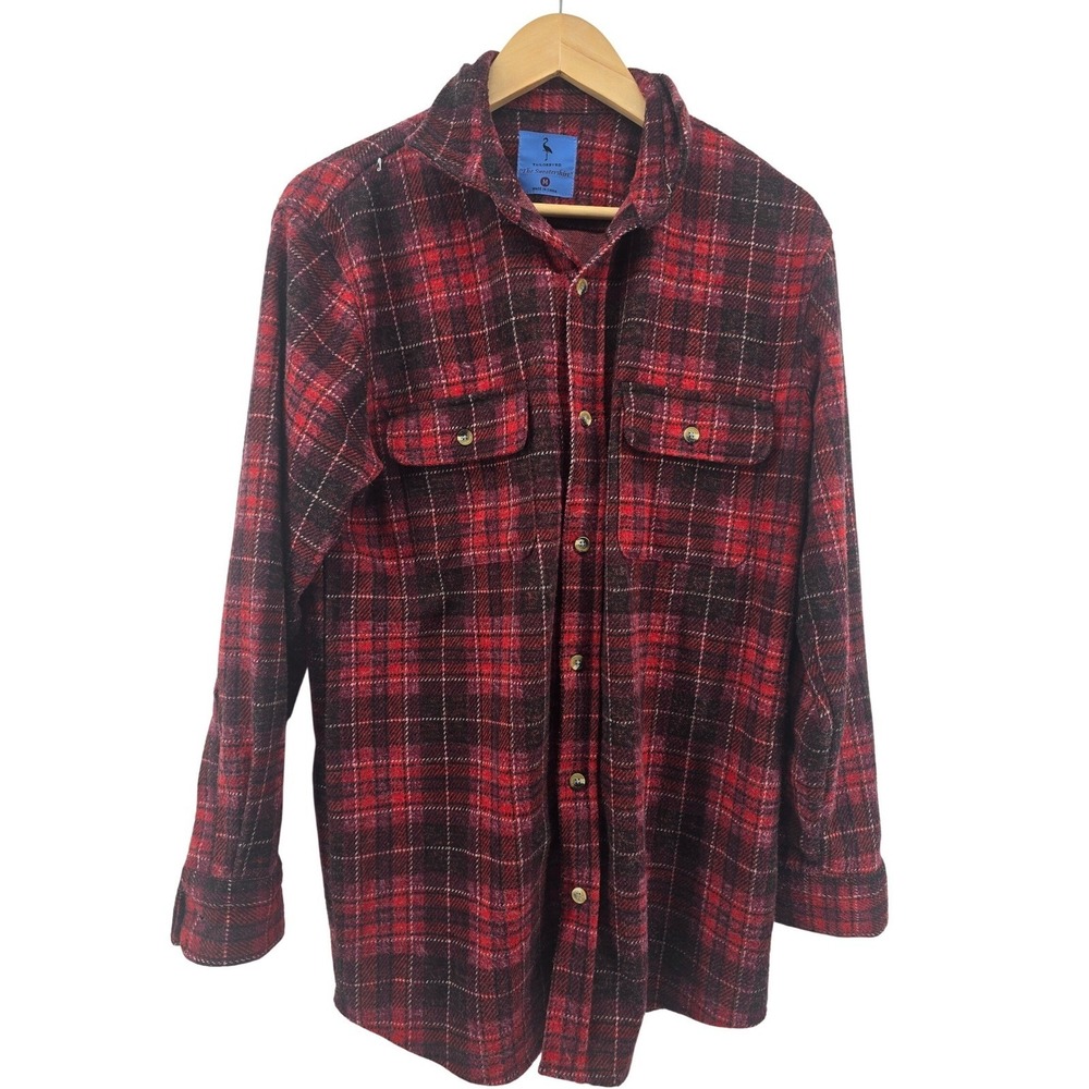 Tailorbyrd Shirt Mens M The Sweatershirt Red Plaid‎ Button Down EUC